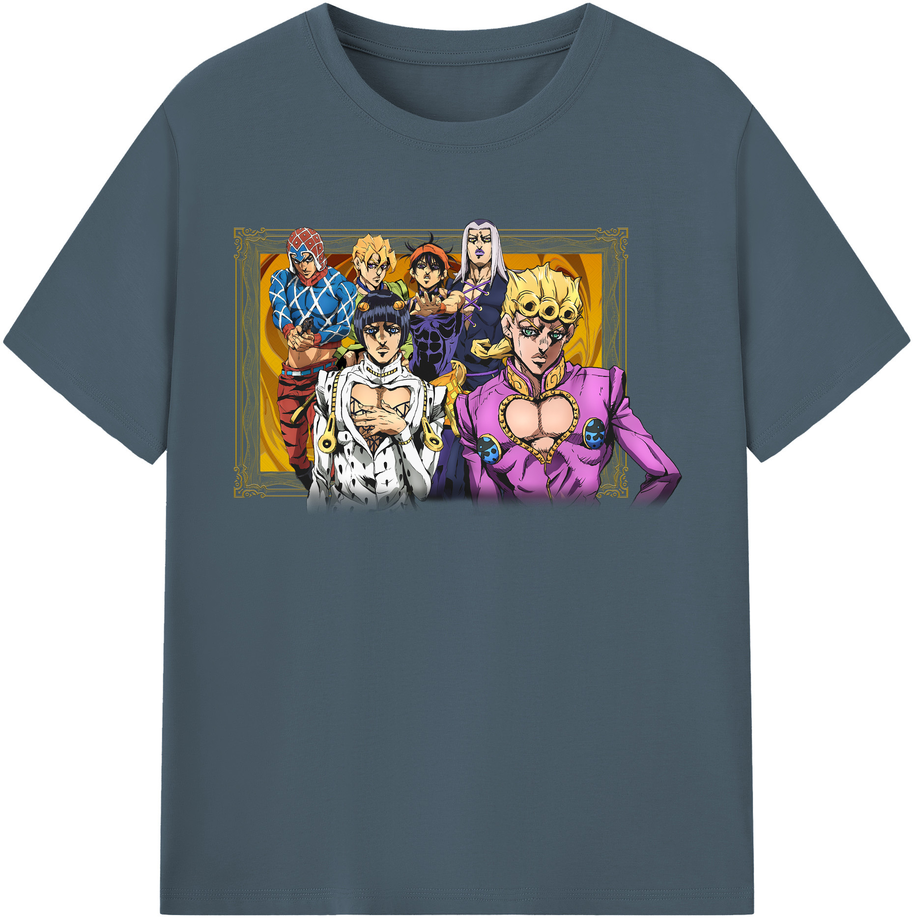 （画像用） ジョジョの奇妙な冒険 ジョルノ?ジョバァーナ JoJo's Bizarre Adventure Giorno Giovanna 綿100％半袖Tシャツ（フロントプリント）